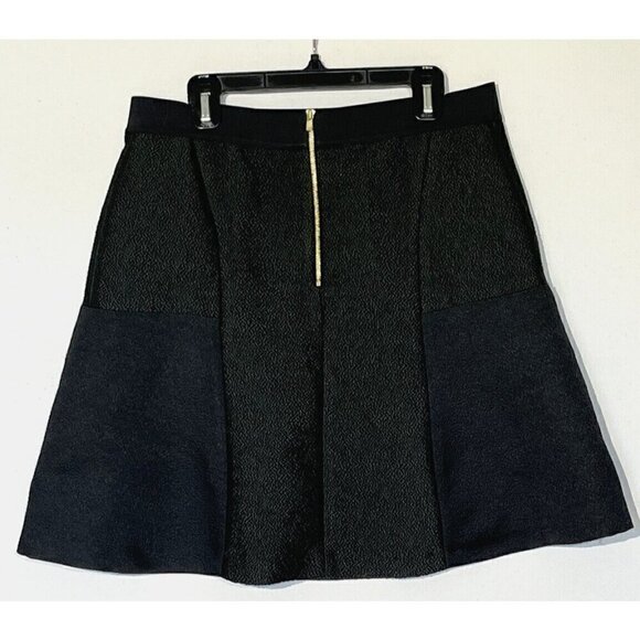 New Sandro Paris Black Textured Back Zip A Line Mini Skirt - Picture 7 of 8